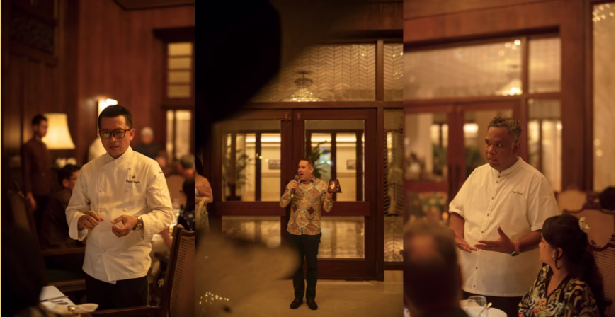 Chef Ketut Gede Arya Prima Udayana dari ROSO Bali, General Manager Grand Hotel De Djokja Andreas Kahl, dan Director of Food & Beverage Grand Hotel De Djokja