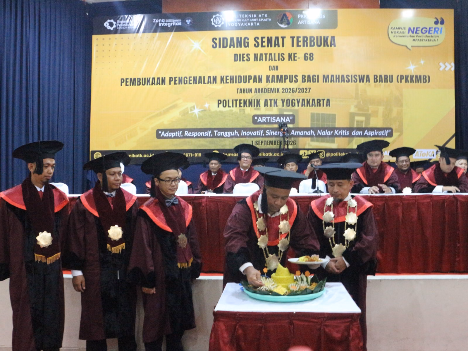 Sidang Senat Terbuka Dies Natalis ke-68 Politeknik ATK Yogyakarta sekaligus pembukaan Pengenalan Kehidupan Kampus bagi Mahasiswa Baru (PKKMB) Tahun Akademik 2026/2027