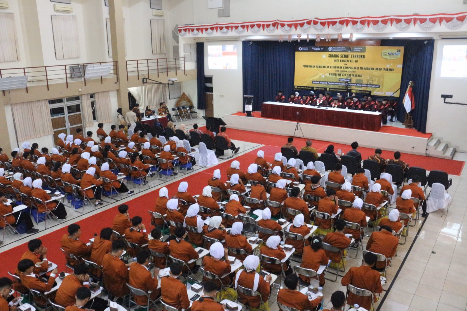 Sidang Senat Terbuka Dies Natalis ke-68 Politeknik ATK Yogyakarta sekaligus pembukaan Pengenalan Kehidupan Kampus bagi Mahasiswa Baru (PKKMB) Tahun Akademik 2026-2027