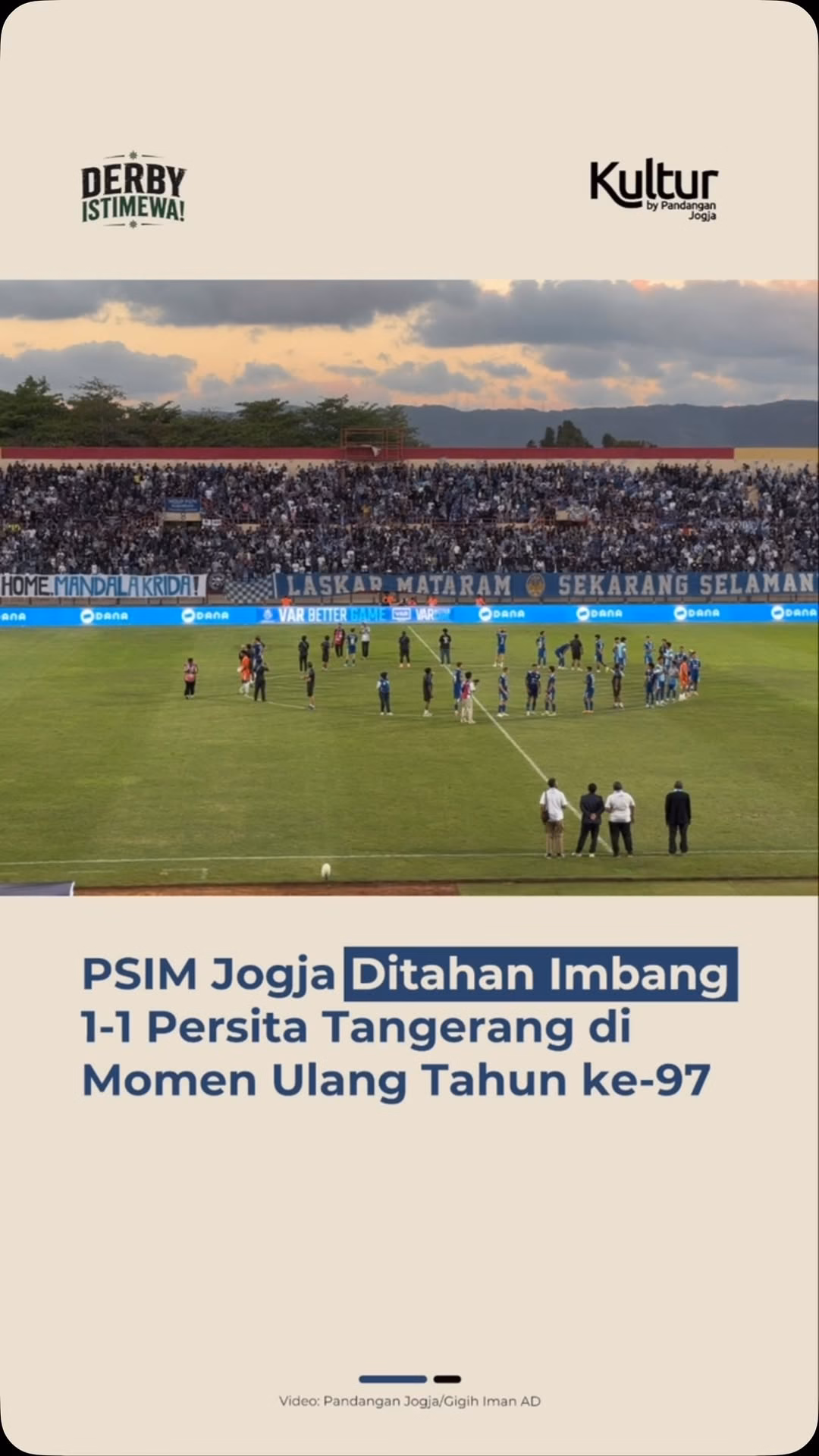 PSIM Jogja Ditahan Imbang 1-1 Persita Tangerang di Momen Ulang Tahun ke-97