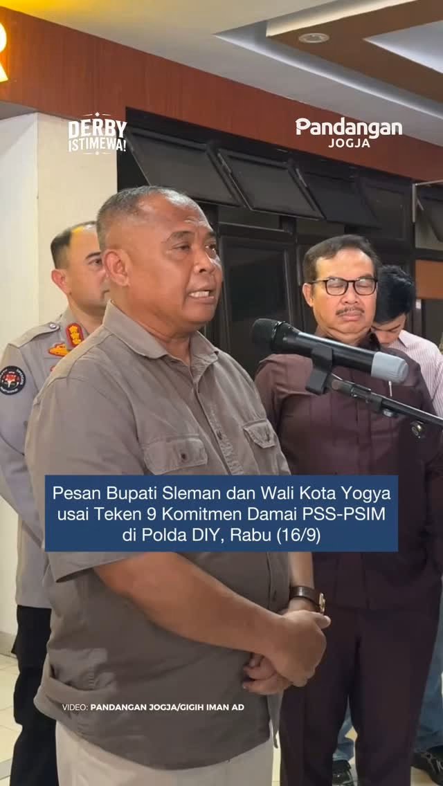 Pesan Bupati Sleman dan Wali Kota Yogya usai Teken 9 Komitmen Damai PSS-PSIM di Polda DIY, Rabu (16/9)